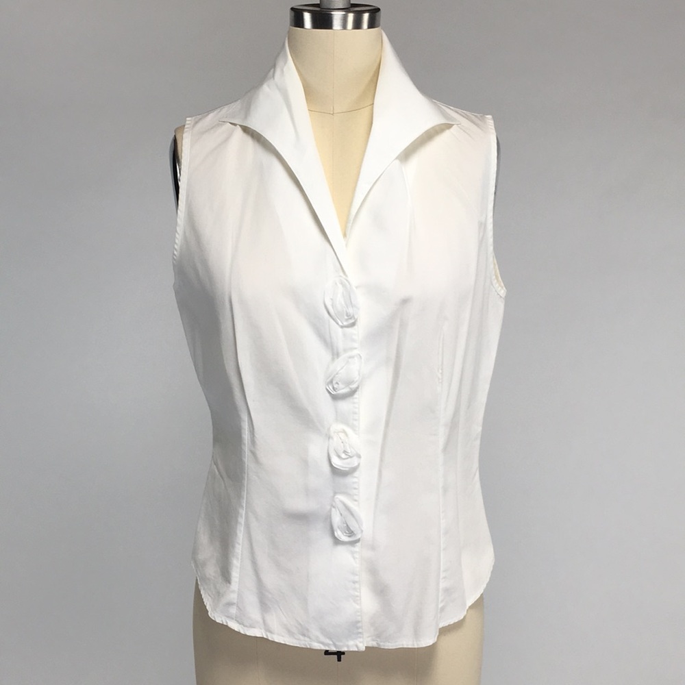 Anne Fontaine White Sleeveless Dress Top